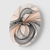 Abstracte Anthracite Gray Sienna Modern Fractal Ar Grote Klok (Hoek)