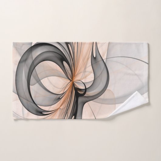 Abstracte Anthracite Gray Sienna Modern Fractal Ar Handdoek (Handdoek)