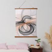 Abstracte Anthracite Gray Sienna Modern Fractal Ar Hangend Wandkleed (Slaapkamer)