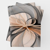 Abstracte Anthracite Gray Sienna Modern Fractal Ar Inpakpapier Vel (In situ)