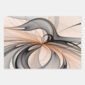Abstracte Anthracite Gray Sienna Modern Fractal Ar Inpakpapier Vel (Voorkant)