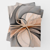 Abstracte Anthracite Gray Sienna Modern Fractal Ar Inpakpapier Vel (In situ)