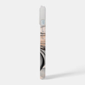 Abstracte Anthracite Gray Sienna Modern Fractal Ar iPhone 15 Case (Linkerkant)