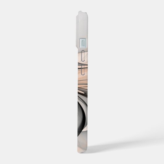 Abstracte Anthracite Gray Sienna Modern Fractal Ar iPhone 15 Case (Linkerkant)