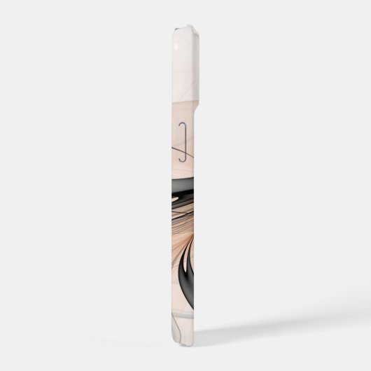 Abstracte Anthracite Gray Sienna Modern Fractal Ar iPhone 15 Case (Rechterkant)