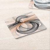 Abstracte Anthracite Gray Sienna Modern Fractal Ar Kartonnen Onderzetters (Schuin)