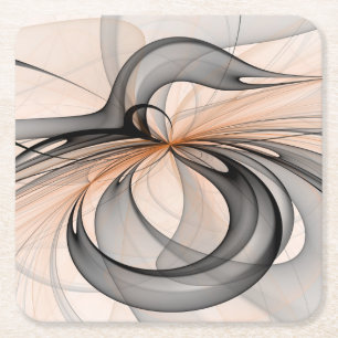 Abstracte Anthracite Gray Sienna Modern Fractal Ar Kartonnen Onderzetters
