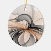 Abstracte Anthracite Gray Sienna Modern Fractal Ar Keramisch Ornament (Links)
