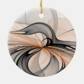 Abstracte Anthracite Gray Sienna Modern Fractal Ar Keramisch Ornament (Achterkant)