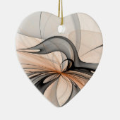 Abstracte Anthracite Gray Sienna Modern Fractal Ar Keramisch Ornament (Rechts)
