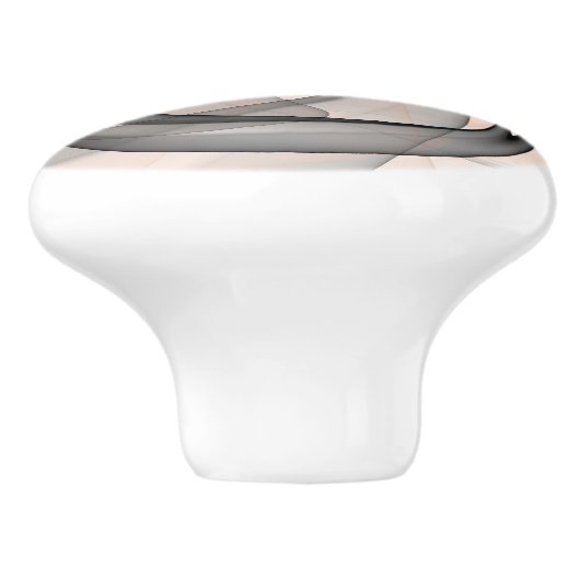 Abstracte Anthracite Gray Sienna Modern Fractal Ar Keramische Knop (Zijkant)