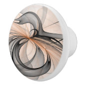 Abstracte Anthracite Gray Sienna Modern Fractal Ar Keramische Knop (Rechts)