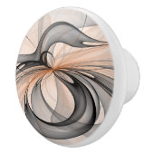 Abstracte Anthracite Gray Sienna Modern Fractal Ar Keramische Knop (Rechts)