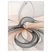 Abstracte Anthracite Gray Sienna Modern Fractal Ar Klembord (Achterkant)