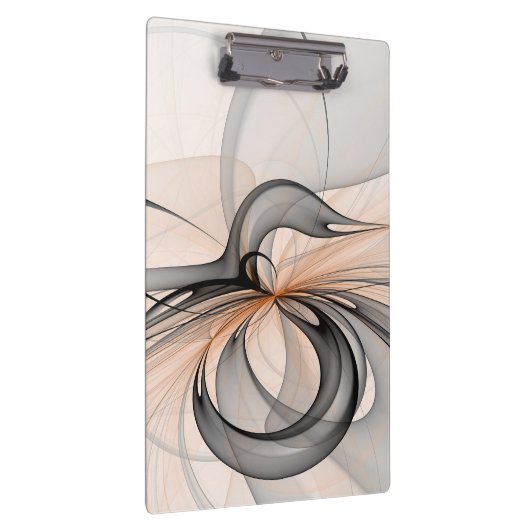 Abstracte Anthracite Gray Sienna Modern Fractal Ar Klembord (Rechts)