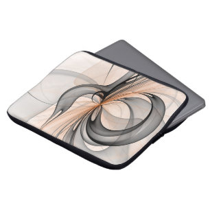 Abstracte Anthracite Gray Sienna Modern Fractal Ar Laptop Sleeve