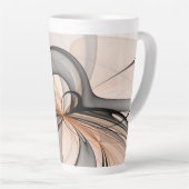 Abstracte Anthracite Gray Sienna Modern Fractal Ar Latte Mok (Rechterhoek)