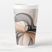 Abstracte Anthracite Gray Sienna Modern Fractal Ar Latte Mok (Voorkant)