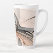Abstracte Anthracite Gray Sienna Modern Fractal Ar Latte Mok (Rechts)