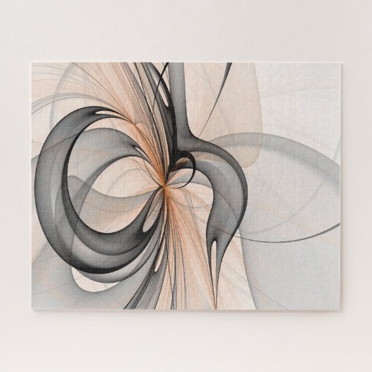 Abstracte Anthracite Gray Sienna Modern Fractal Ar Legpuzzel (Horizontaal)