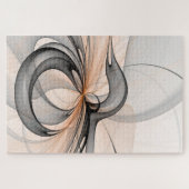 Abstracte Anthracite Gray Sienna Modern Fractal Ar Legpuzzel (Horizontaal)