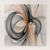 Abstracte Anthracite Gray Sienna Modern Fractal Ar Legpuzzel (Horizontaal)