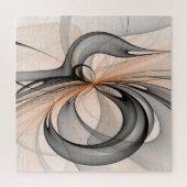 Abstracte Anthracite Gray Sienna Modern Fractal Ar Legpuzzel (Verticaal)