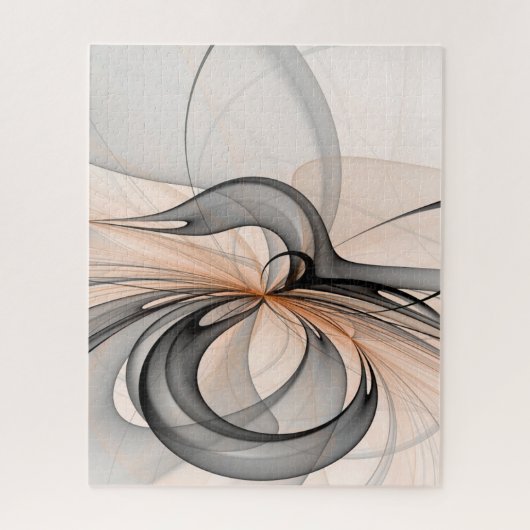 Abstracte Anthracite Gray Sienna Modern Fractal Ar Legpuzzel (Verticaal)