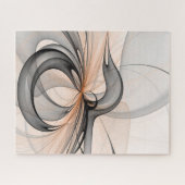 Abstracte Anthracite Gray Sienna Modern Fractal Ar Legpuzzel (Horizontaal)