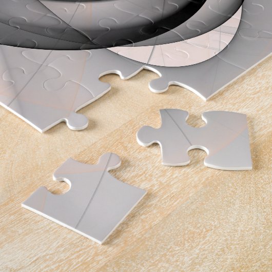 Abstracte Anthracite Gray Sienna Modern Fractal Ar Legpuzzel (Zijkant)