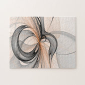 Abstracte Anthracite Gray Sienna Modern Fractal Ar Legpuzzel (Horizontaal)