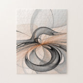 Abstracte Anthracite Gray Sienna Modern Fractal Ar Legpuzzel (Verticaal)