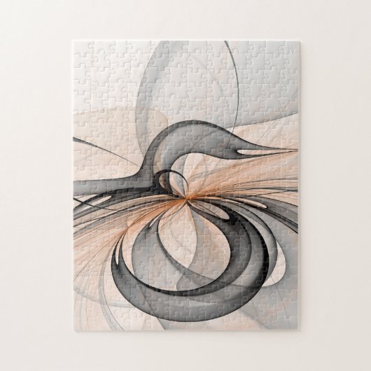 Abstracte Anthracite Gray Sienna Modern Fractal Ar Legpuzzel (Verticaal)