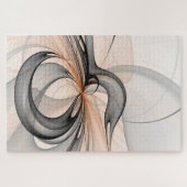 Abstracte Anthracite Gray Sienna Modern Fractal Ar Legpuzzel (Horizontaal)