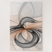 Abstracte Anthracite Gray Sienna Modern Fractal Ar Legpuzzel (Verticaal)