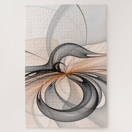 Abstracte Anthracite Gray Sienna Modern Fractal Ar Legpuzzel (Verticaal)