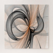 Abstracte Anthracite Gray Sienna Modern Fractal Ar Legpuzzel (Horizontaal)