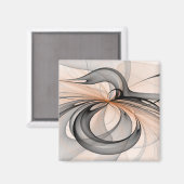 Abstracte Anthracite Gray Sienna Modern Fractal Ar Magneet (Voorkant / Achterkant)