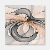 Abstracte Anthracite Gray Sienna Modern Fractal Ar Magneet (Voorkant)