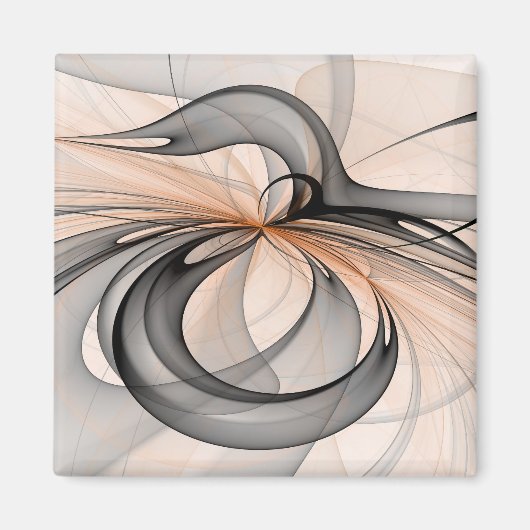 Abstracte Anthracite Gray Sienna Modern Fractal Ar Magneet (Voorkant)