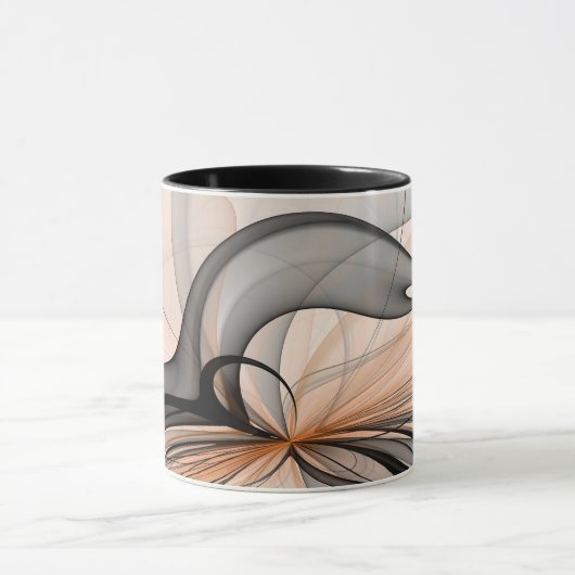 Abstracte Anthracite Gray Sienna Modern Fractal Ar Mok (Midden)