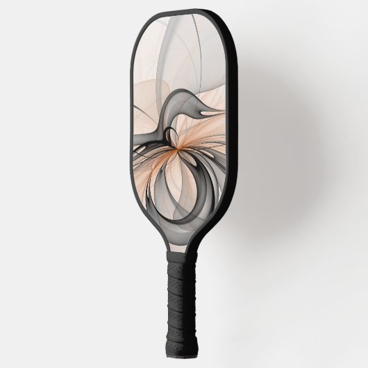 Abstracte Anthracite Gray Sienna Modern Fractal Ar Pickleball Paddle (Links)