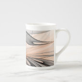 Abstracte Anthracite Gray Sienna Modern Fractal Ar Porselein Kop (Rechts)