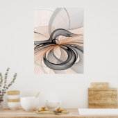 Abstracte Anthracite Gray Sienna Modern Fractal Ar Poster (Keuken)