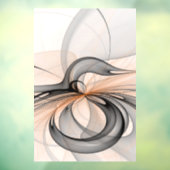 Abstracte Anthracite Gray Sienna Modern Fractal Ar Raamsticker (Vel 3)