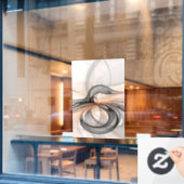 Abstracte Anthracite Gray Sienna Modern Fractal Ar Raamsticker (Cafe Raam)