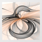 Abstracte Anthracite Gray Sienna Modern Fractal Ar Raamsticker (Vel)