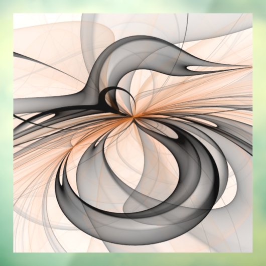 Abstracte Anthracite Gray Sienna Modern Fractal Ar Raamsticker (Vel 3)