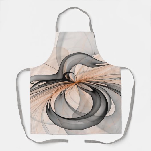 Abstracte Anthracite Gray Sienna Modern Fractal Ar Schort (Voorkant)
