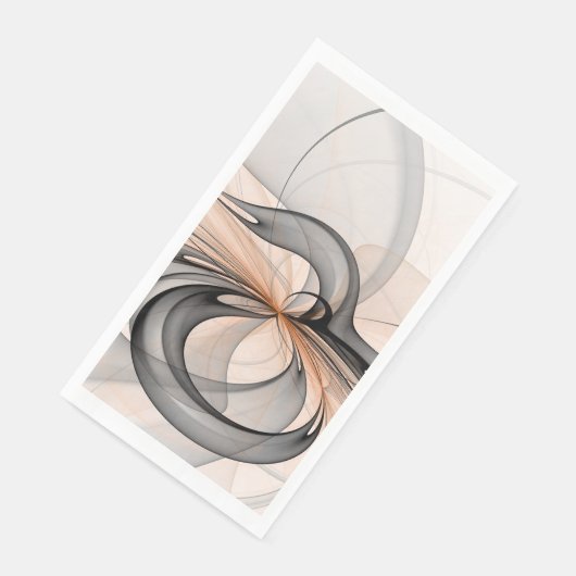 Abstracte Anthracite Gray Sienna Modern Fractal Ar Servet (Hoek)